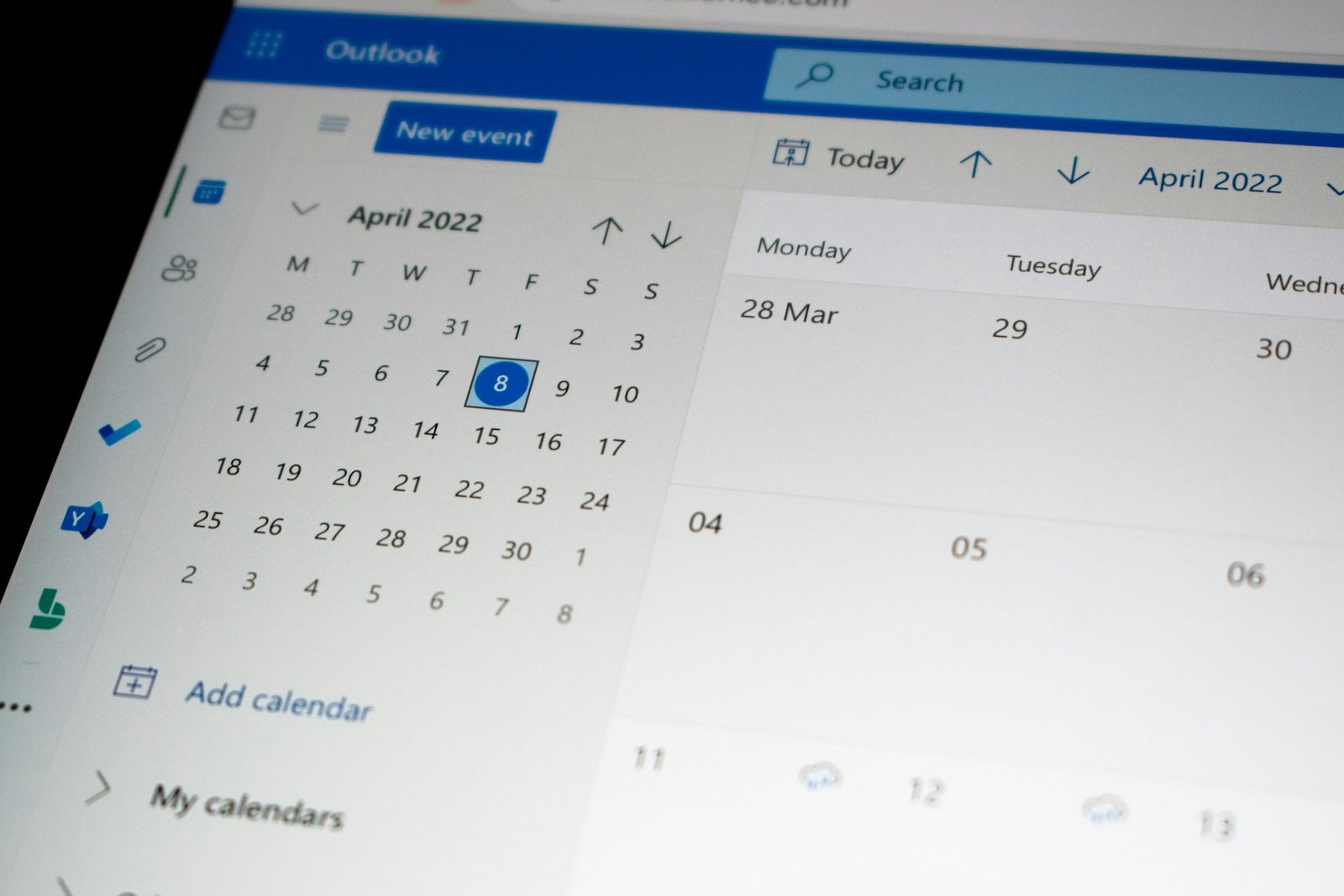 A booking and scheduling dashboard displayed on a desktop computer screen, showing a calendar with open appointment slots