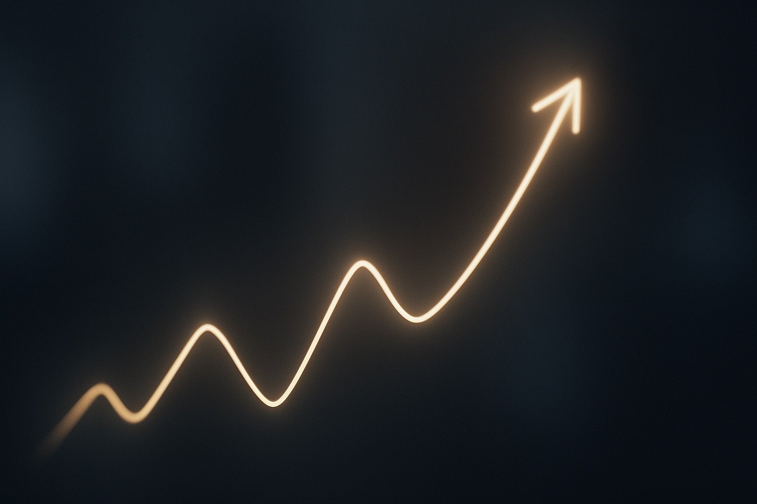 An upward trending growth chart